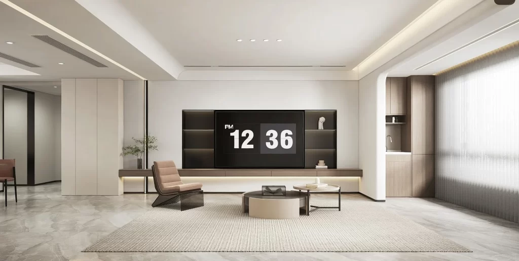 Modern Minimalist Living Room Neutral Beige Clean Lines