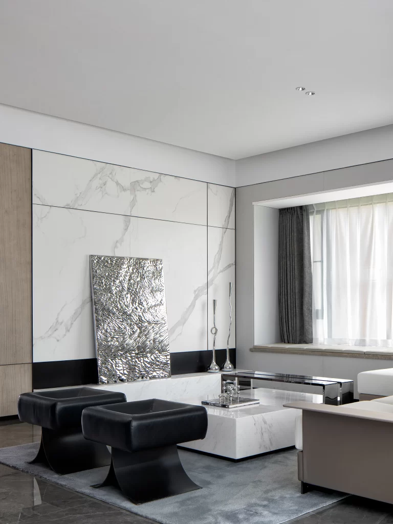 Modern Minimalist Living Room Neutral Black White Gray