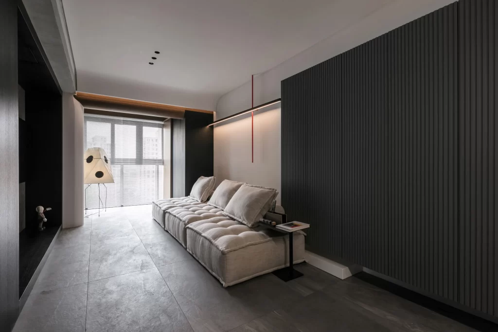 Modern Minimalist Living Room Neutral Dark Gray Beige