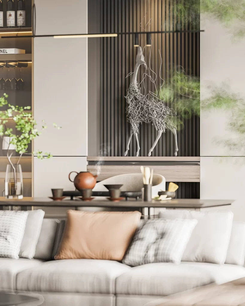 Modern Minimalist Living Room Neutral Earthy Tones