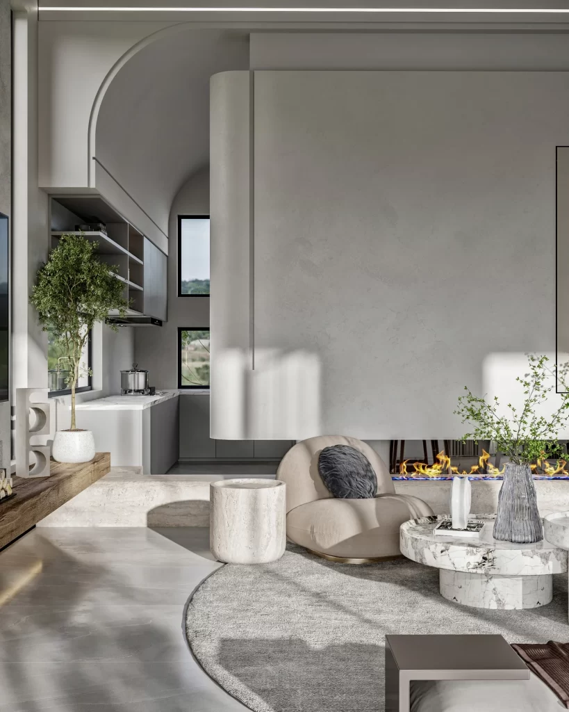 Modern Minimalist Living Room Neutral Gray Beige