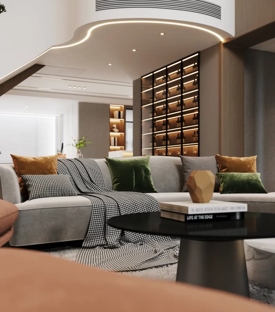 Modern Minimalist Living Room Neutral Gray Black