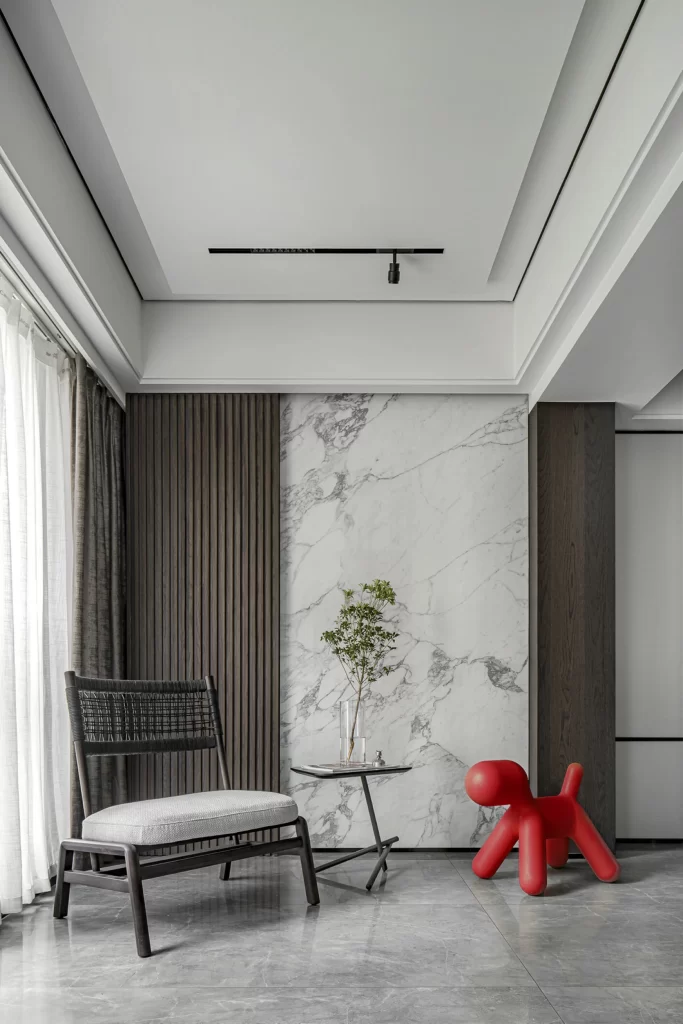 Modern Minimalist Living Room Neutral Grey Marble Black