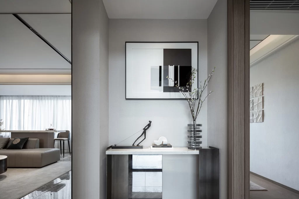 Modern Minimalist Living Room Neutral Monochrome Artistic Decor