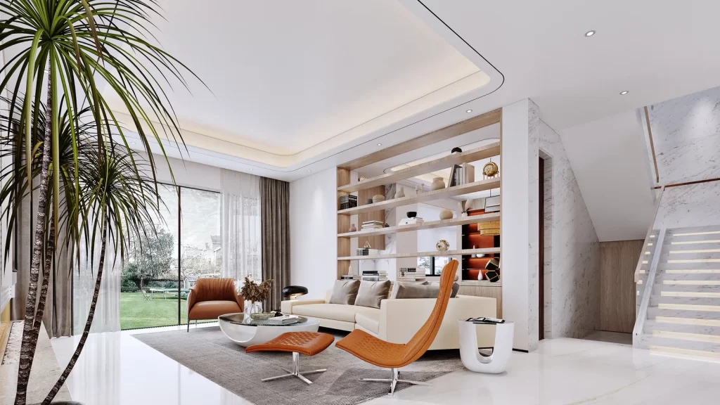 Modern Minimalist Living Room White Gray Neutral