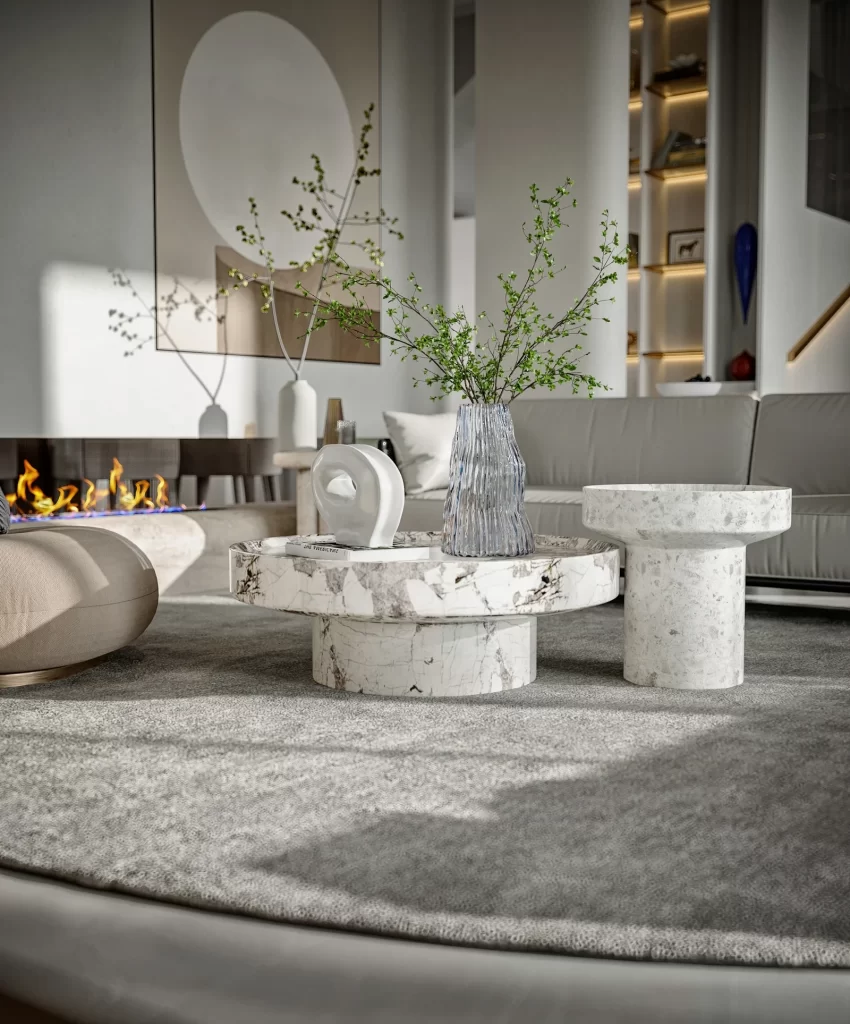 Modern Minimalist Living Room White Gray Neutral