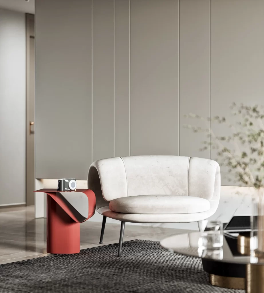 Modern Minimalist Living Room White Gray Neutral