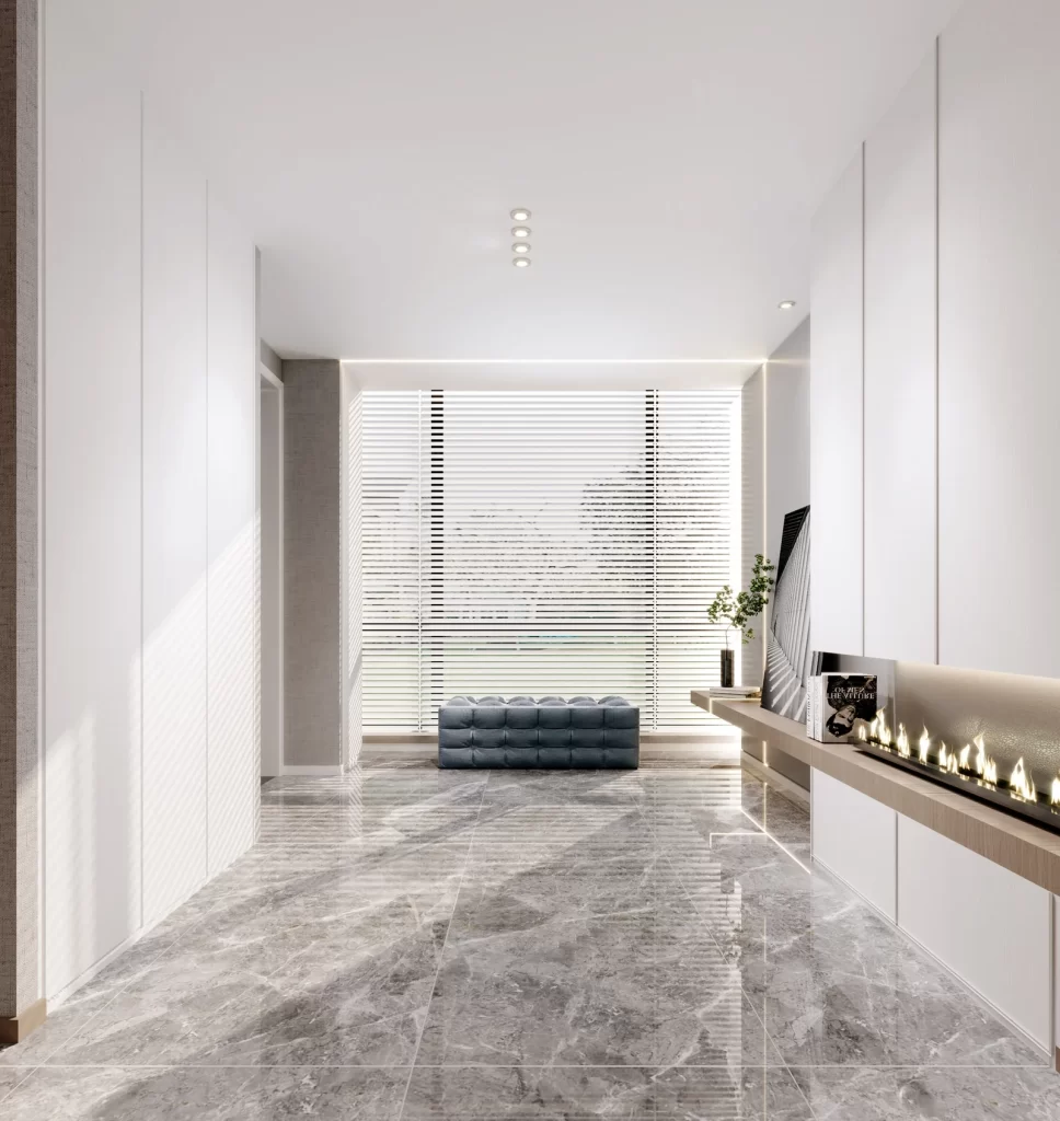 Modern Minimalist Living Room White Gray Neutral