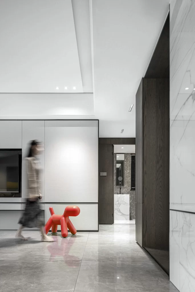 Modern Minimalist Living Room White Neutral Grey Marble