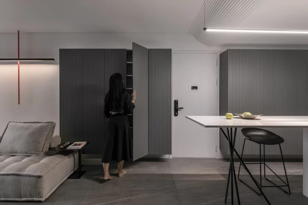 Modern Minimalist Living Space Neutral Gray Black White