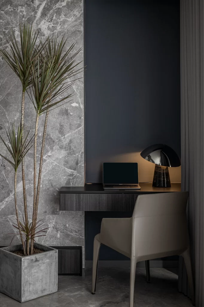 Modern Minimalist Office Dark Gray Neutral Sleek