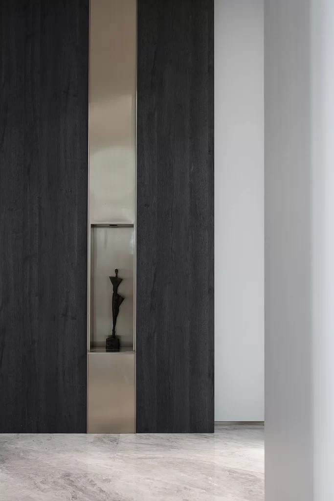 Modern Minimalist Sculpture Dark Wood Neutral Tones
