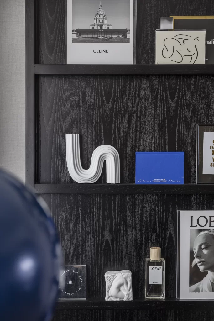 Modern Minimalist Shelf Black White Blue Neutral