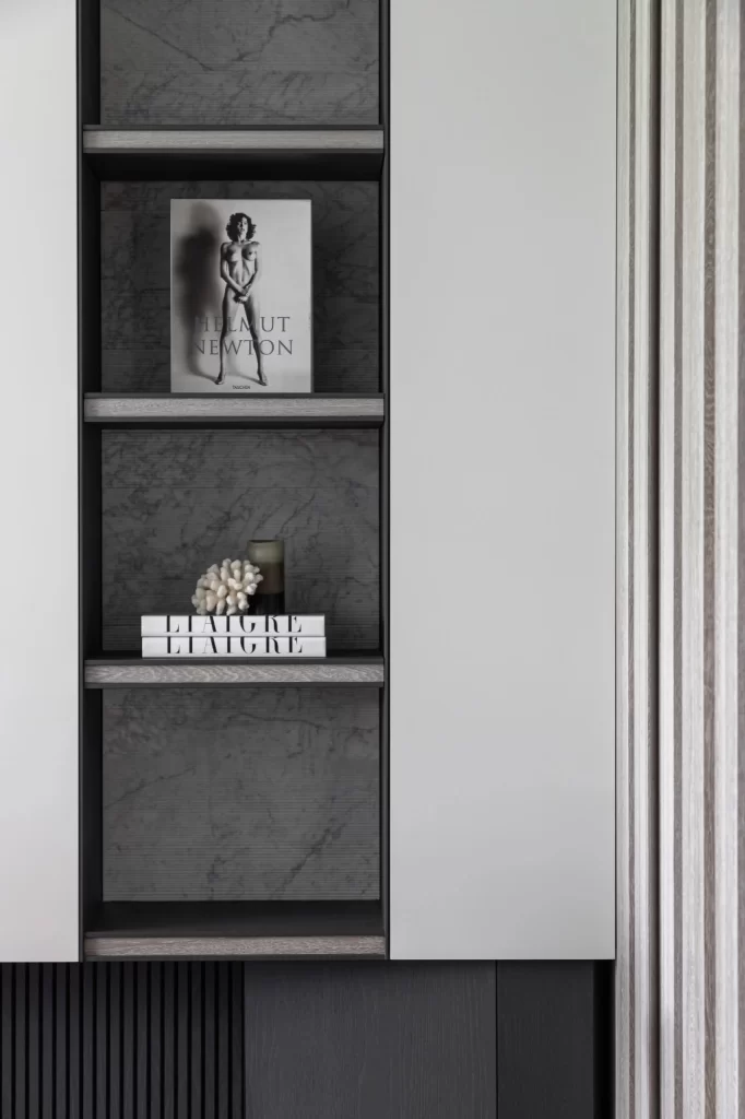 Modern Minimalist Shelving Neutral Dark Wood