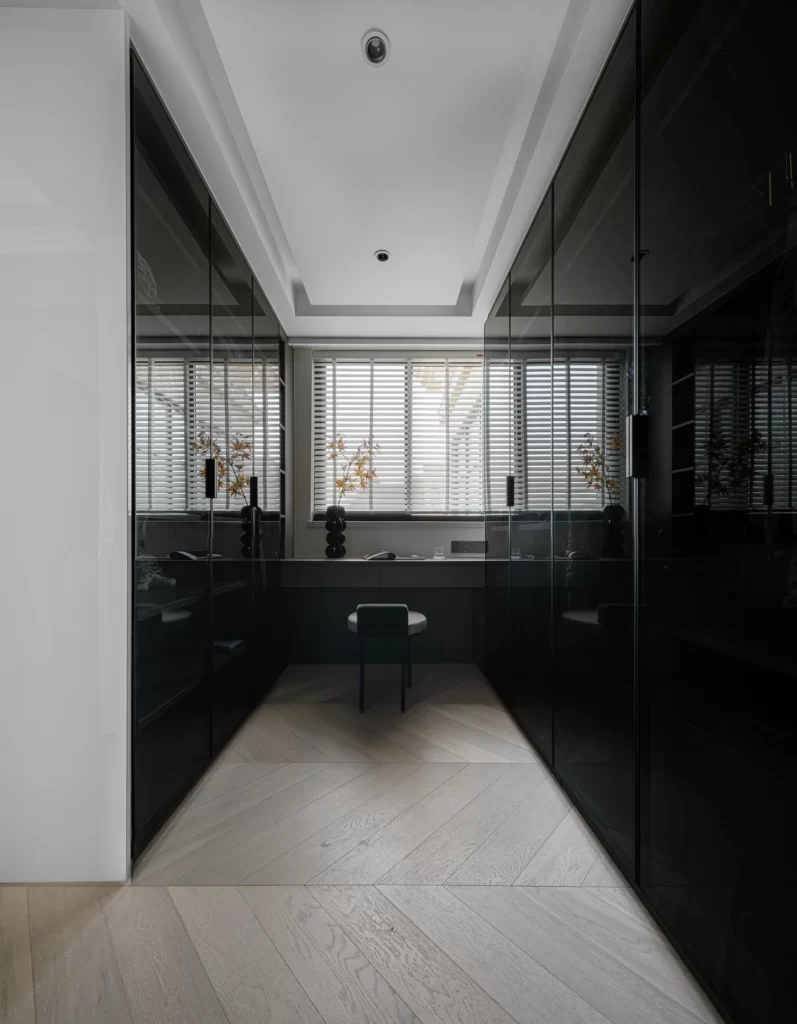 Modern Minimalist Study Black White Neutral Wood