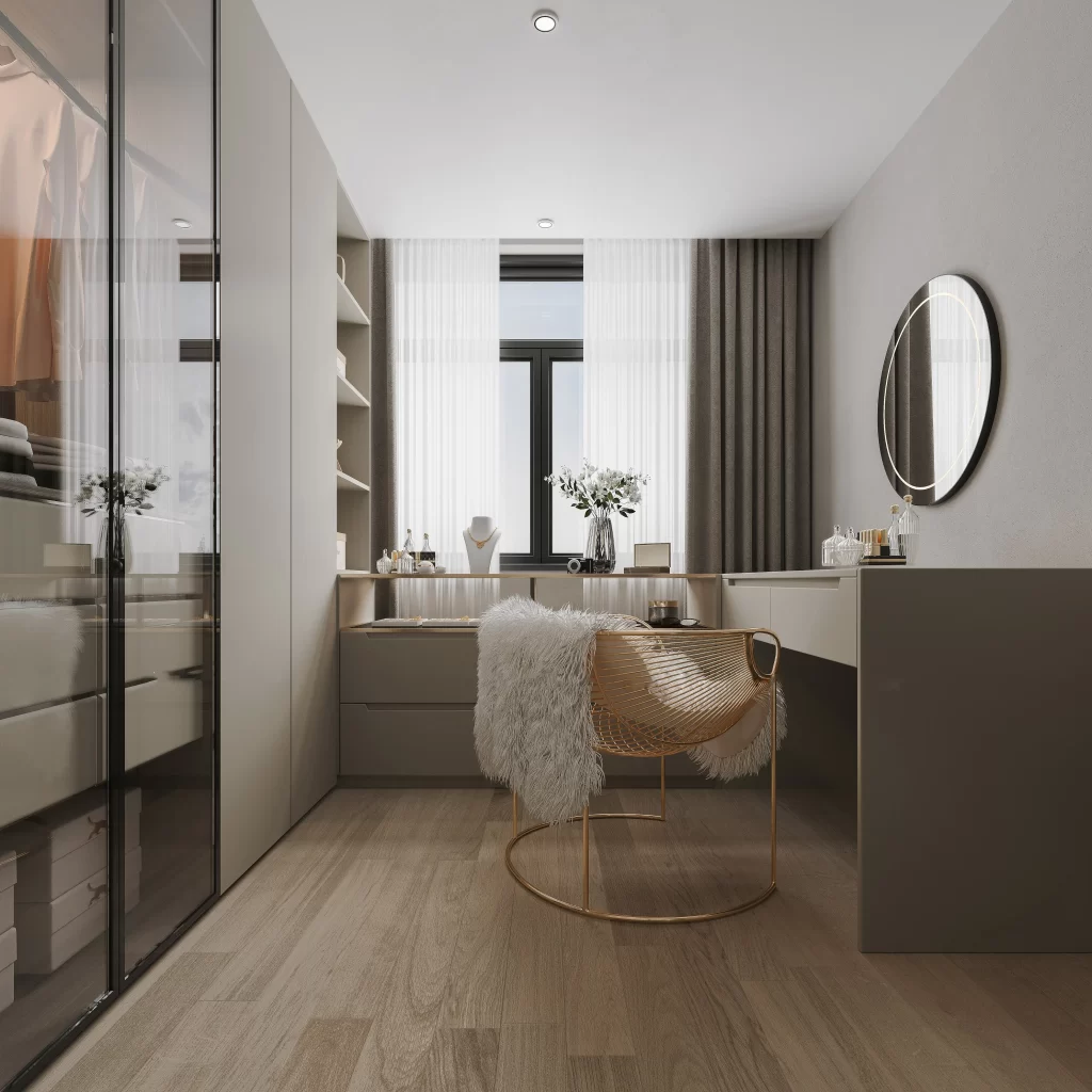 Modern Minimalist Study Neutral Wood