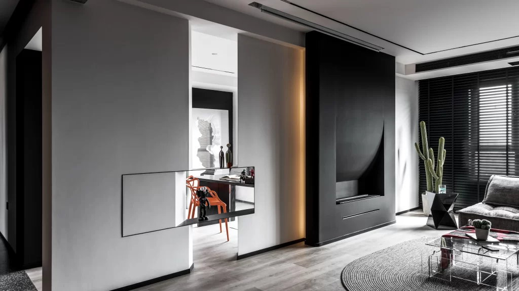 Modern Monochrome Living Room Black White Neutral Glass
