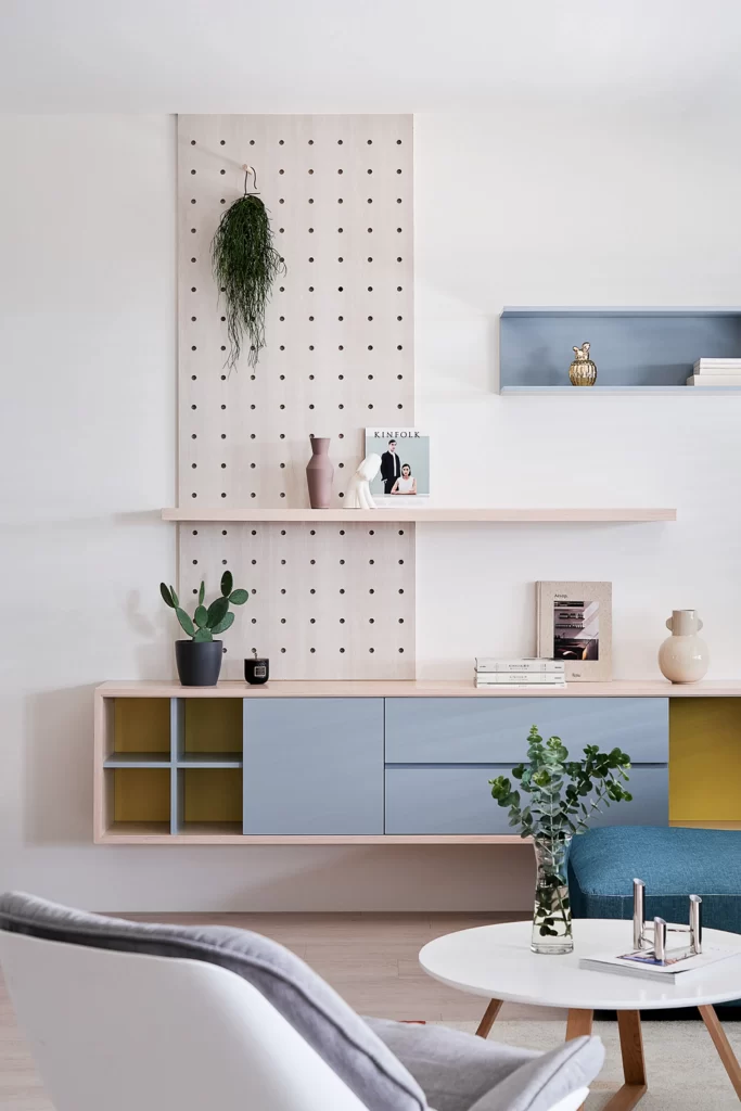 Modern Scandinavian Living Room Soft Pastel Neutral Light Wood