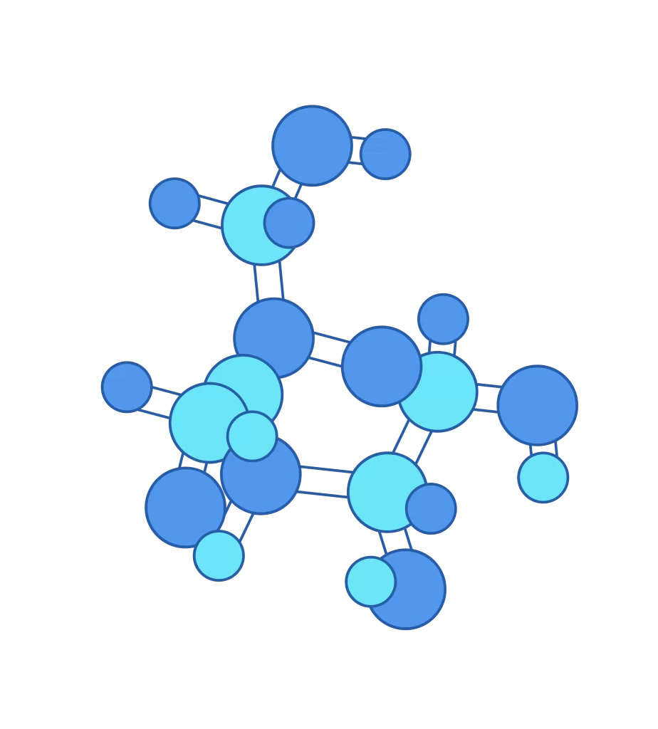 Molecular Structure Atoms Bonds Blue Circles