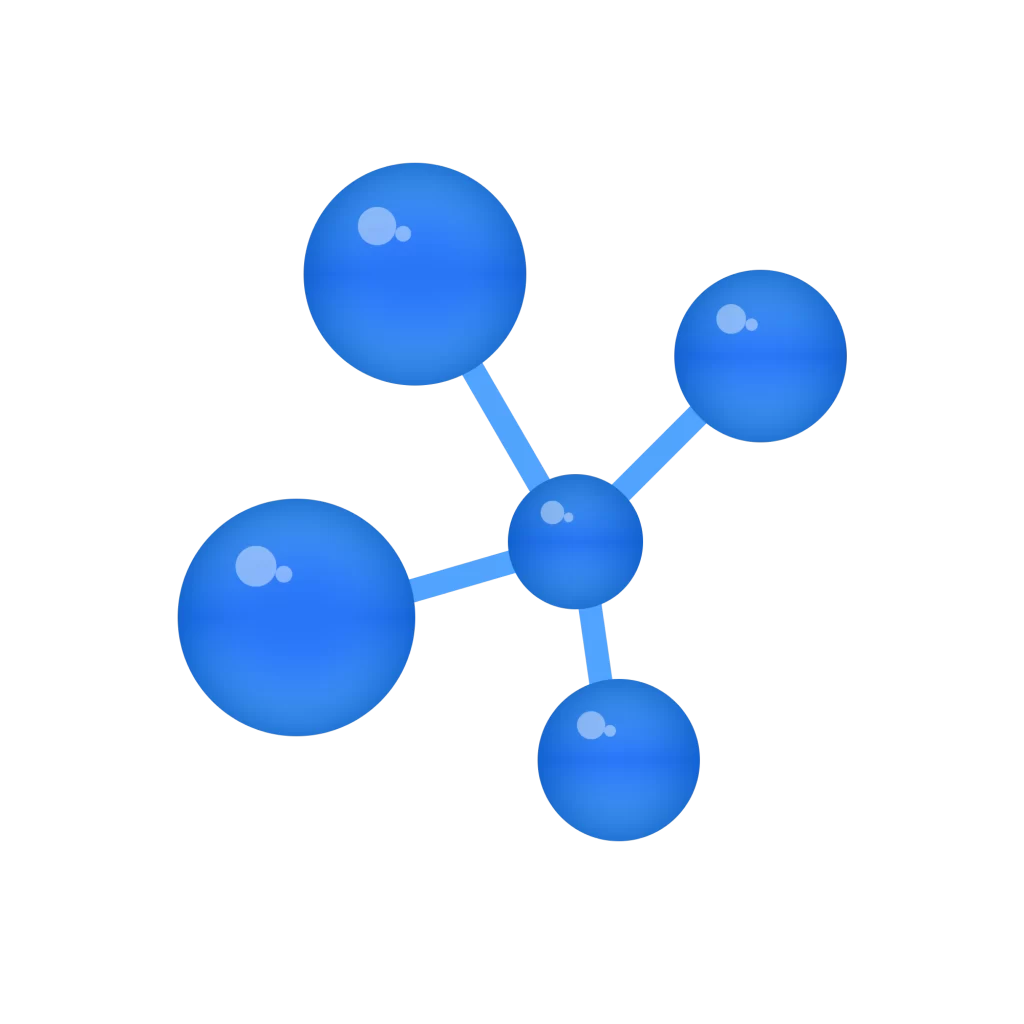 Molecular Structure Atoms Bonds Blue Spheres