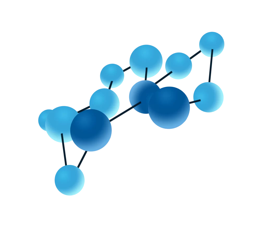 Molecular Structure Atoms Bonds Blue Spheres