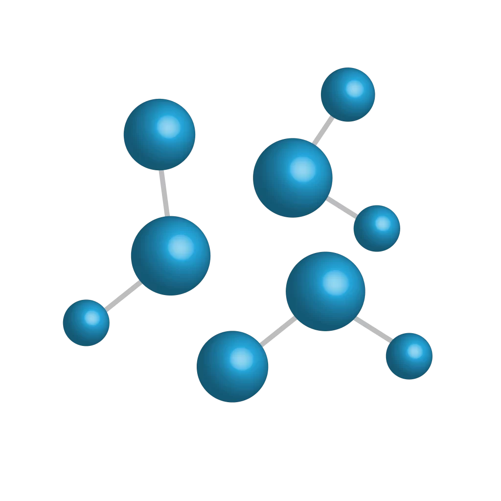 Molecular Structure Atoms Bonds Spheres Blue