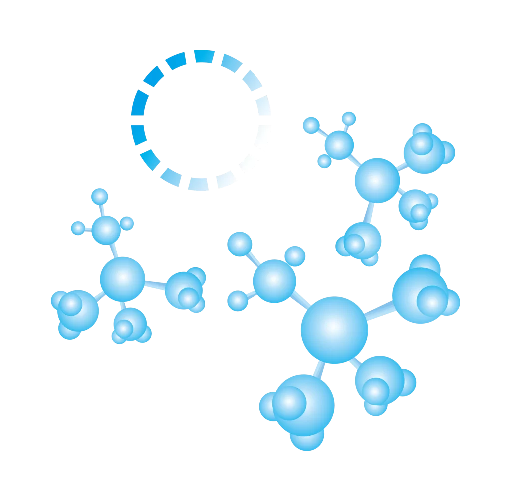 Molecular Structure Blue Atoms Bonds