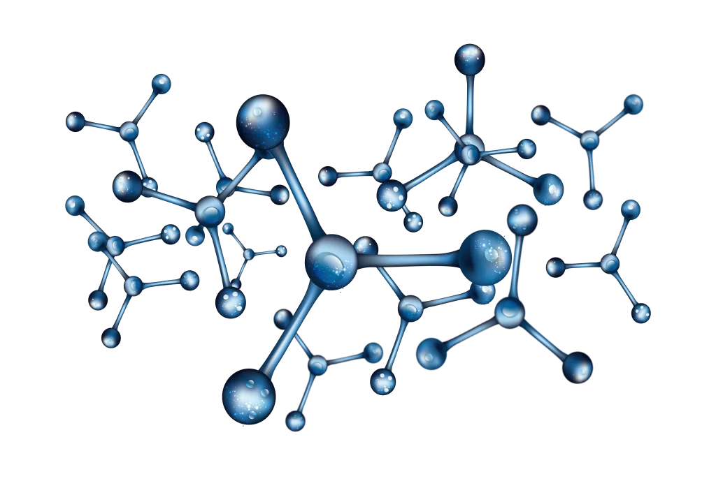 Molecular Structure Blue Atoms Bonds