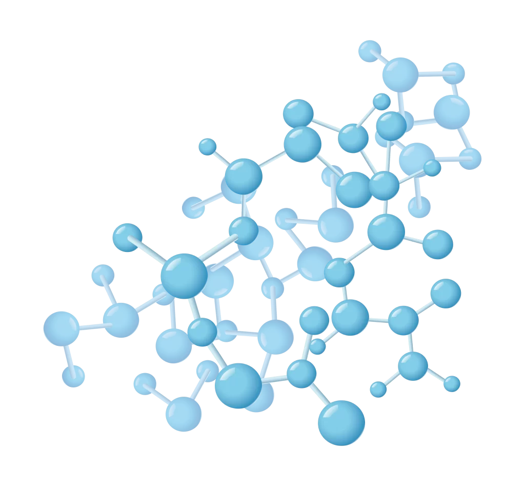 Molecular Structure Blue Atoms Bonds