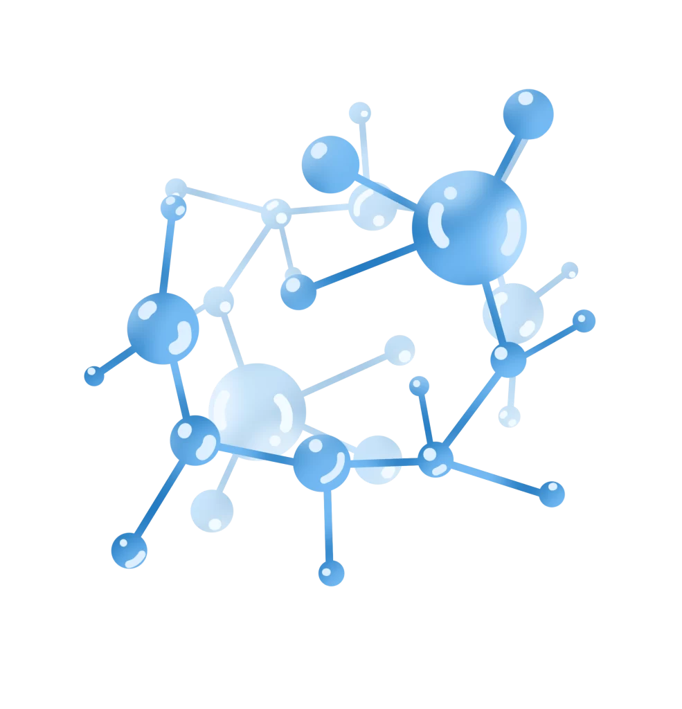 Molecular Structure Blue Atoms Bonds