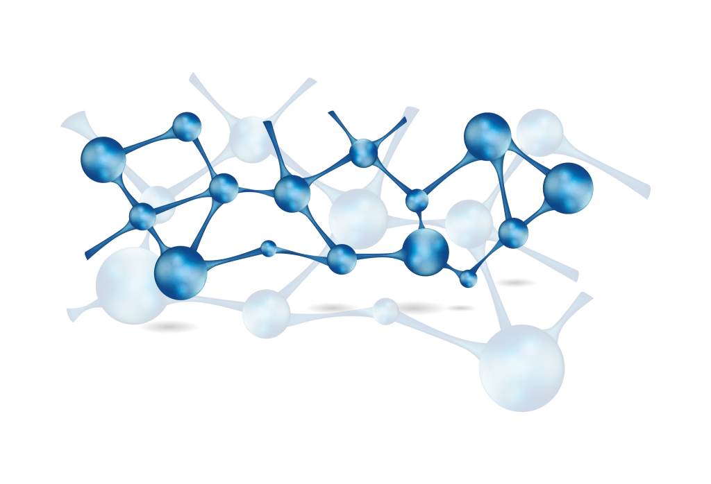 Molecular Structure Blue Atoms Bonds Network