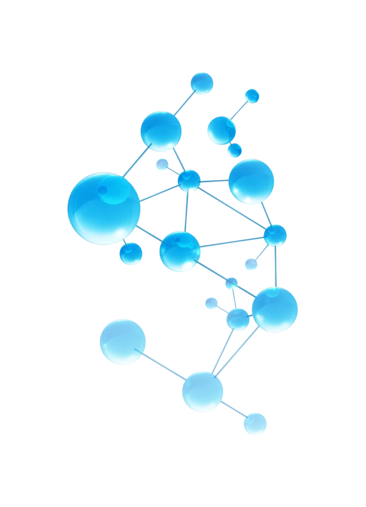 Molecular Structure Network Blue Spheres Connections