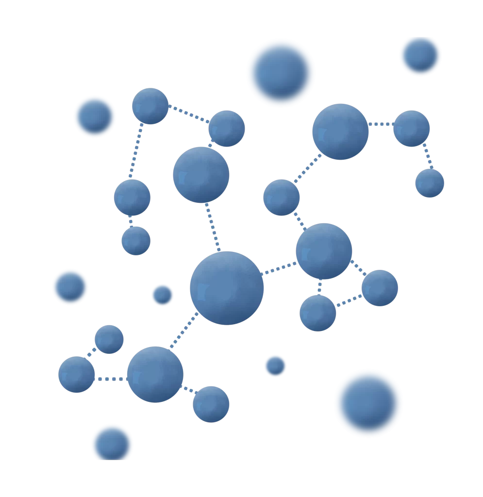 Molecular Structure Network Blue Spheres Connectivity