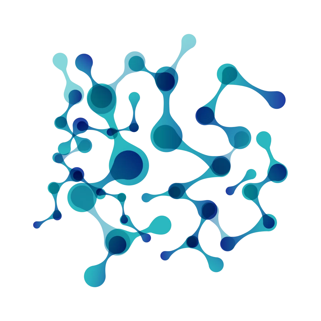 Molecular Structure Network Blue Teal Connected