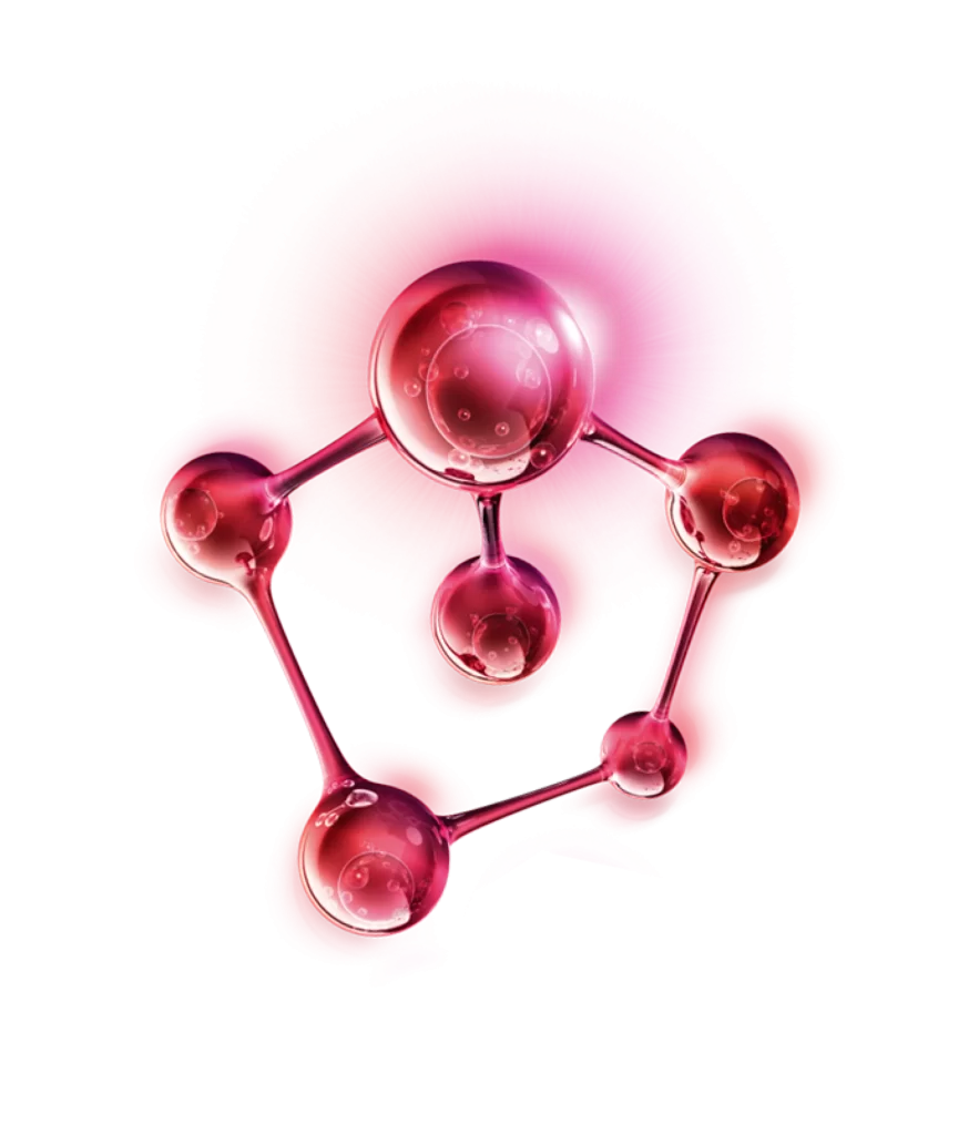 Molecular Structure, Spheres, Bonds, Red, Glowing, Network