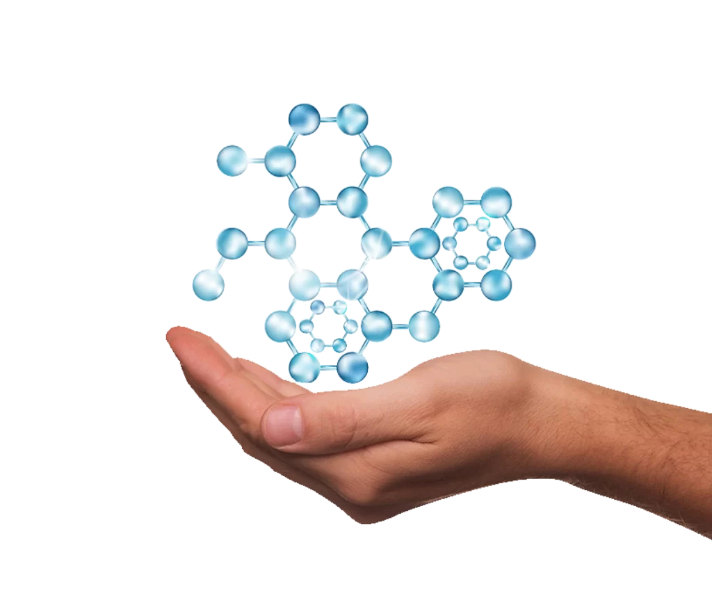 Molecule Structure Blue Spheres Connected