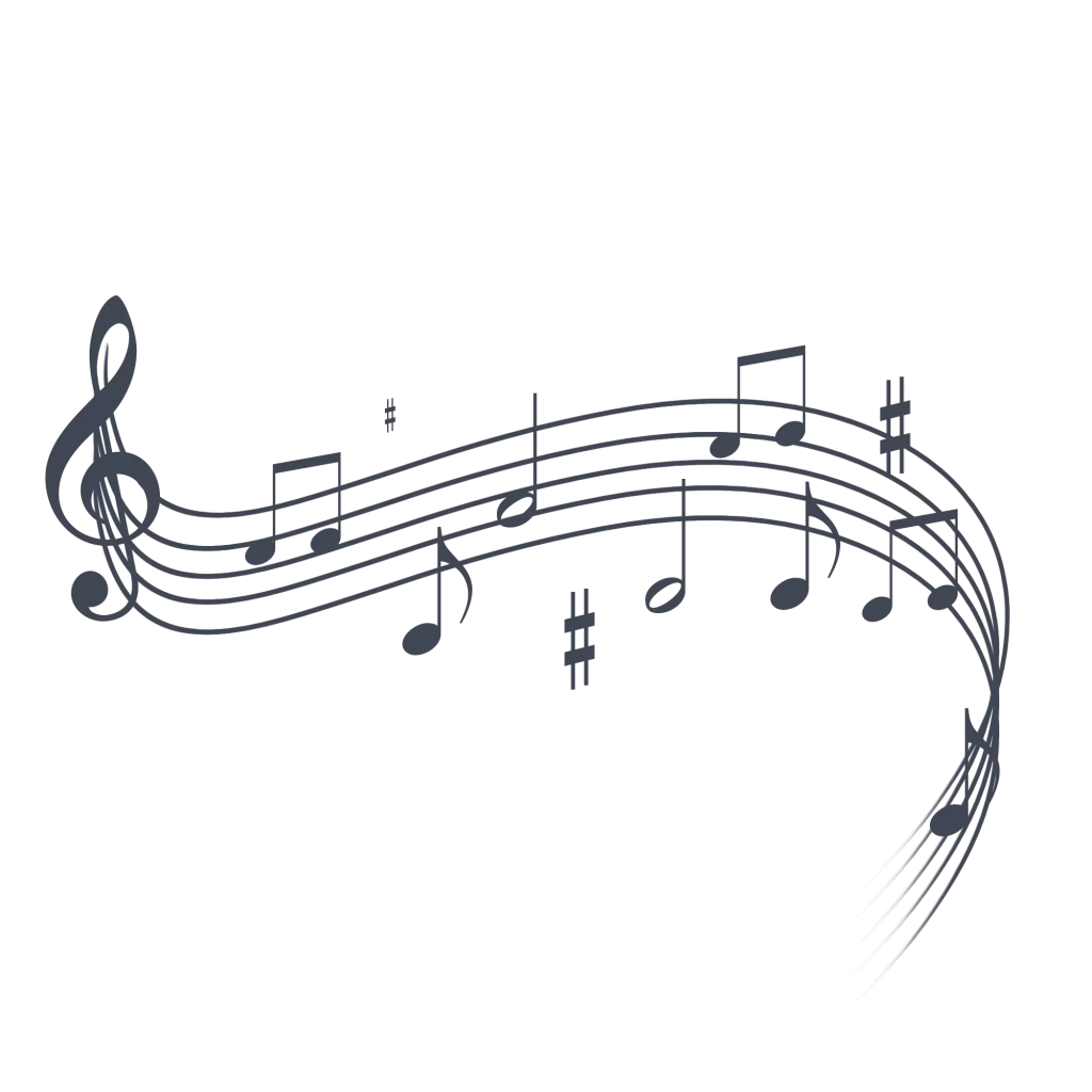 Monochrome Musical Notes Stave Design
