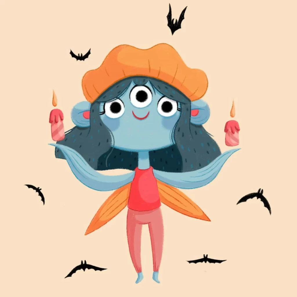 Monster Halloween Candles Bats Wings Eleonore Pelluau