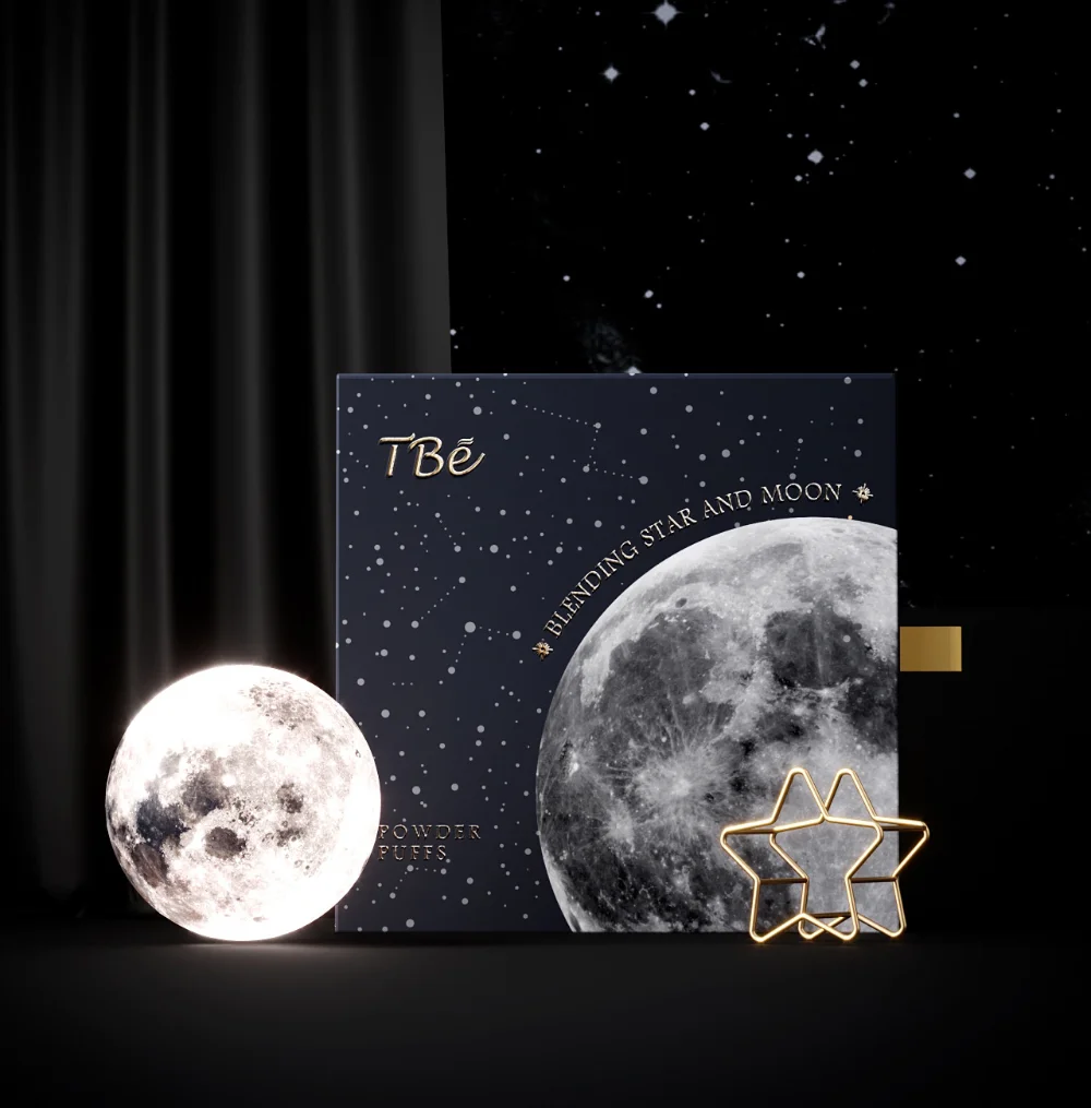 Moon Lamp Star Decorative Night Light Black Gold Luxurious Design