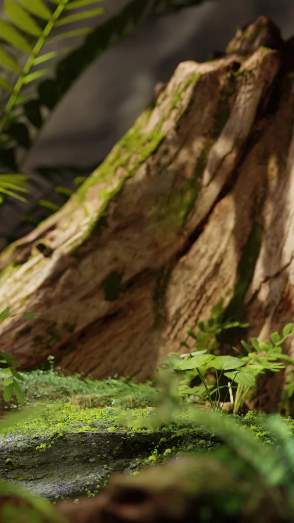 Mossy Tree Trunk Nature Greenery
