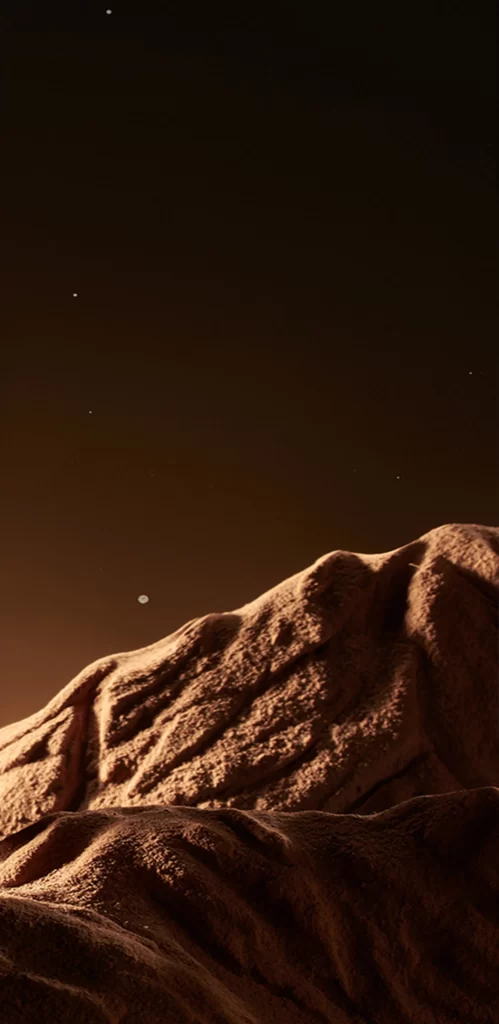 Mountainous Terrain Starry Sky Rocky Landscape