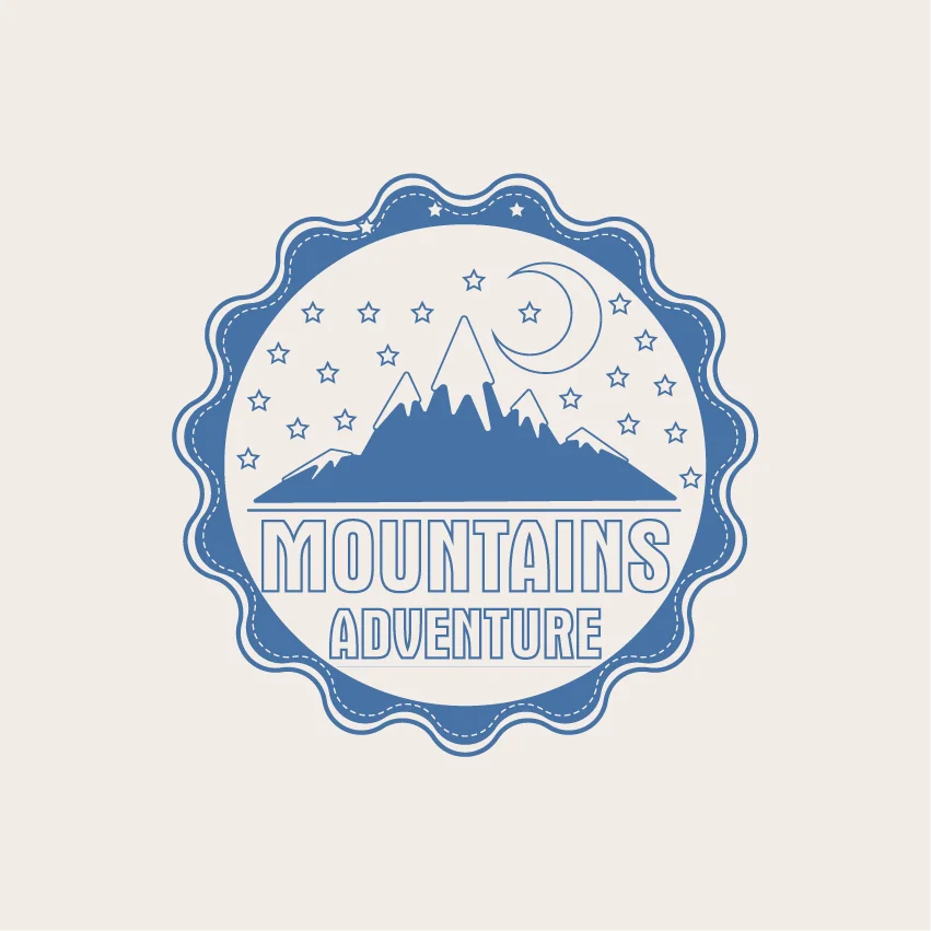 Mountains Adventure Circular Badge Emblem