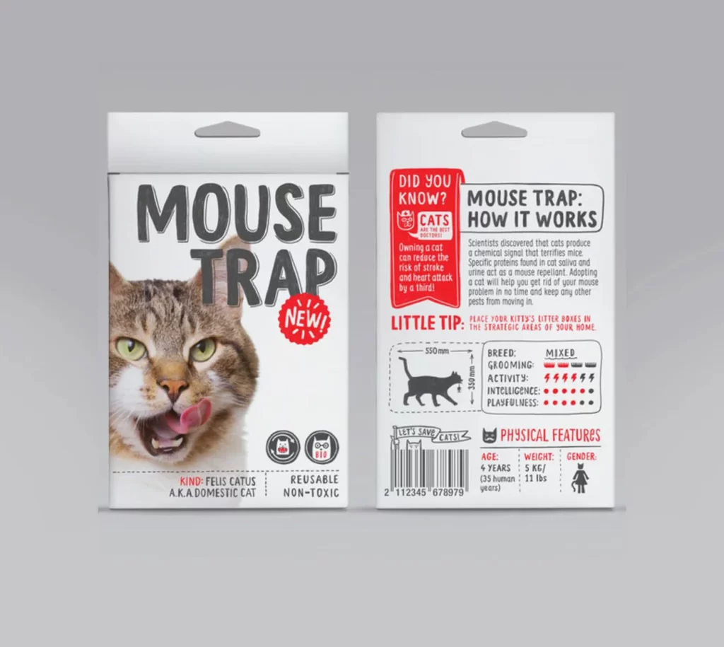 Mouse Trap Cat Food Mixed Non-toxic White Illustration