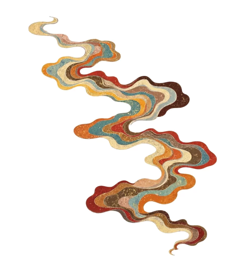 Multicolored Organic Flowing Traditional Dunhuang