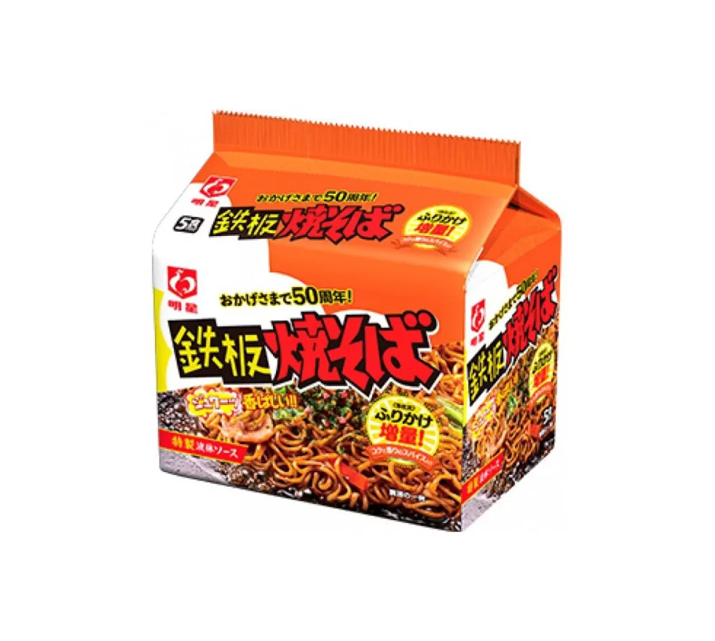 Myojo Yakisoba Spicy Orange Red Yellow
