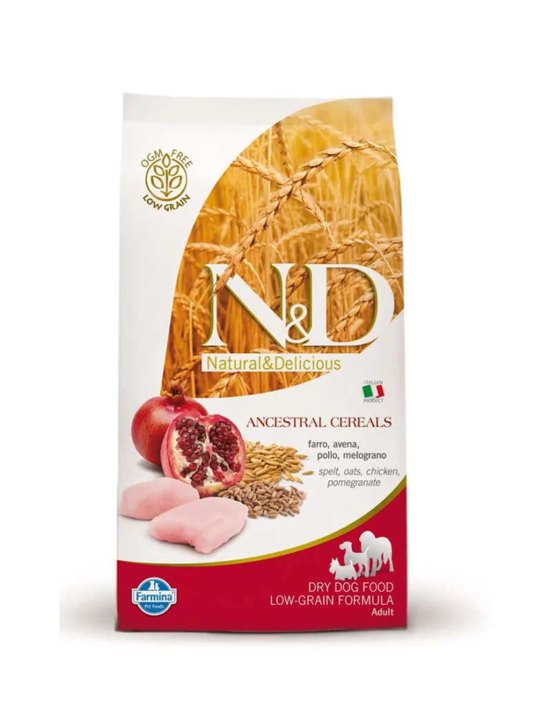 N&D Dog Food Chicken Pomegranate Red Illustration