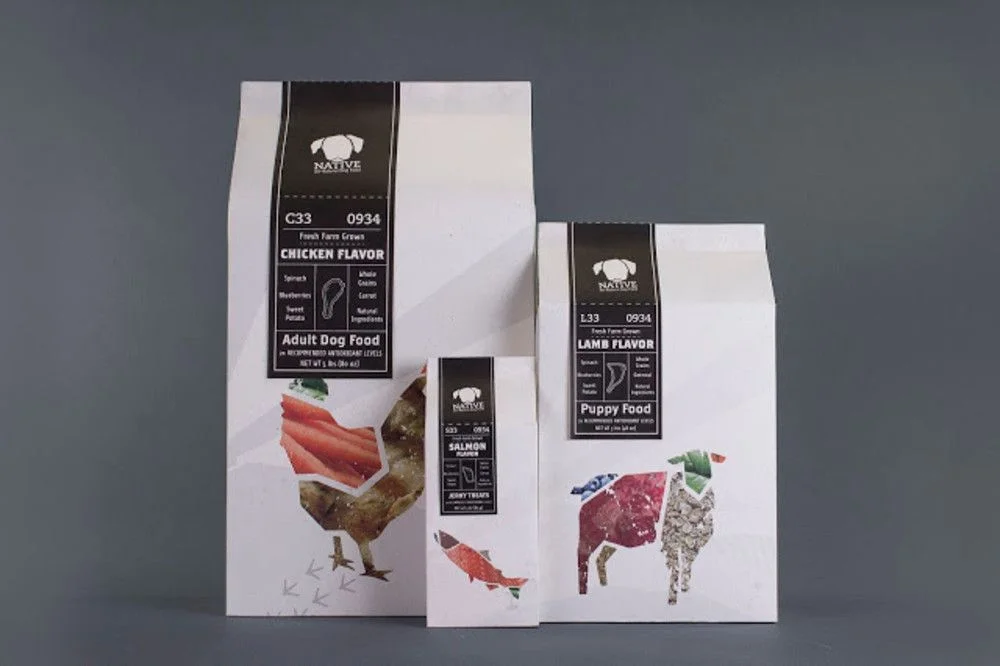 Native Dog Food Chicken Lamb Salmon White Origami