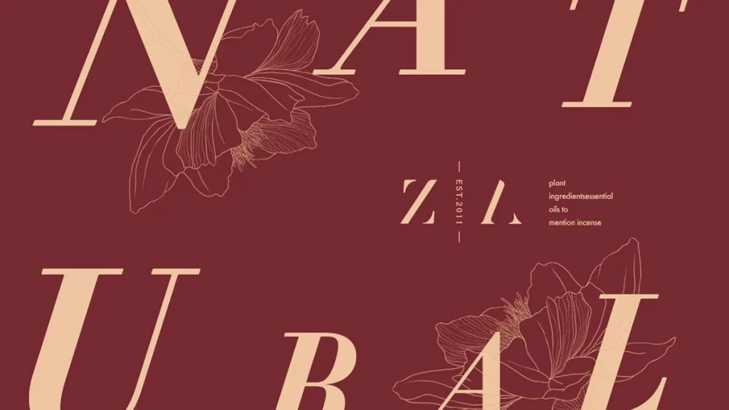 Natural Botanical Red Gold Elegant Packaging Design
