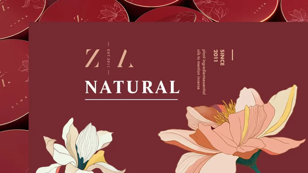 Natural Floral Red Gold Minimalist Design