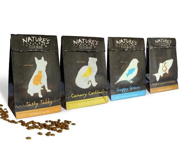 Nature’s Course Dog Food Tasty Tabby Canary Cocktail Grumpy Grouchy Nightcrawler Whiskers